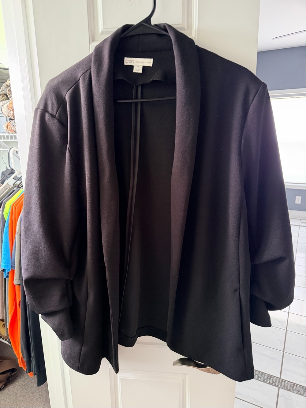 Cato Black Open-Front Shawl Collar Blazer
